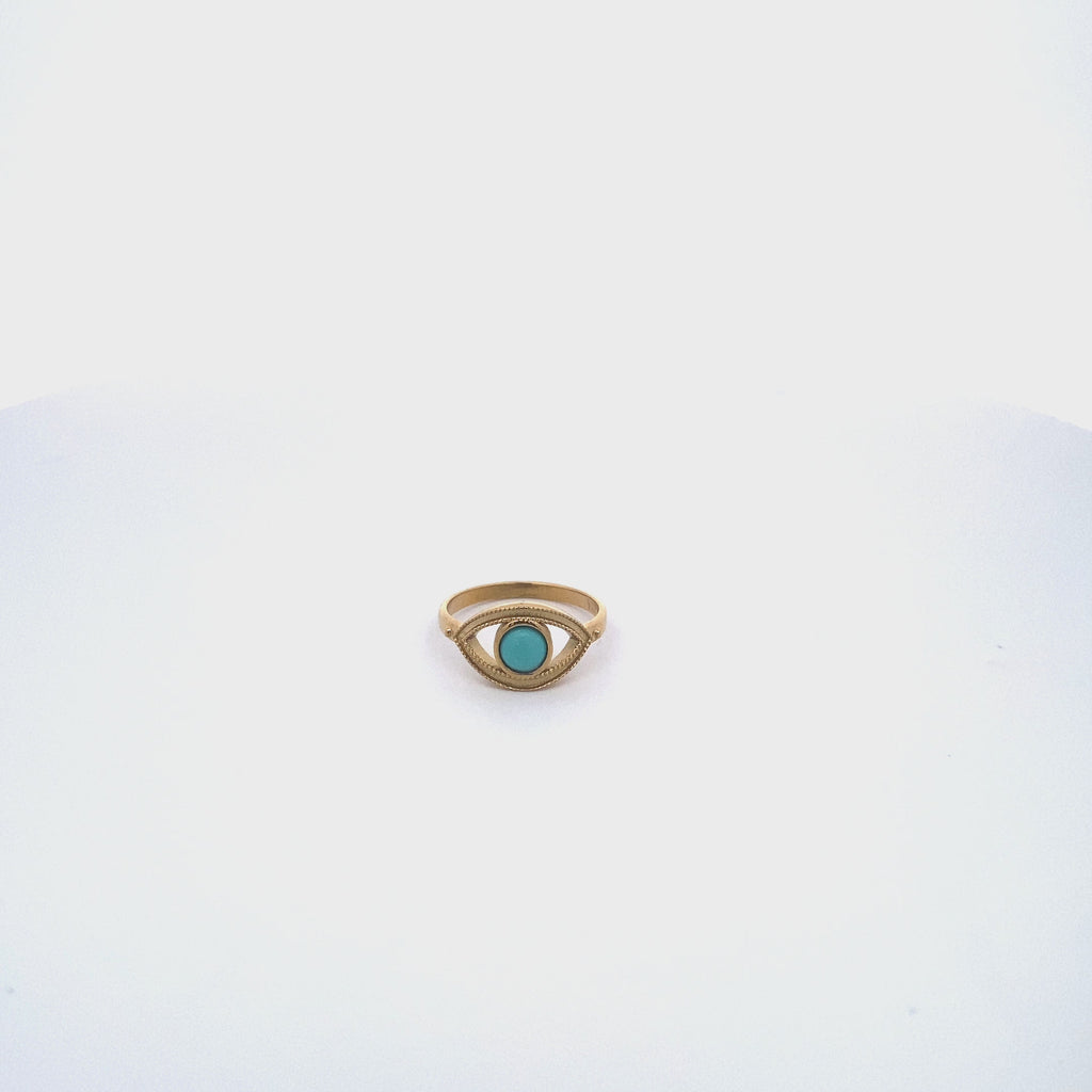Evil Eye Mini Turquoise Ring  Evil eye ring, Turquoise ring, Eye ring